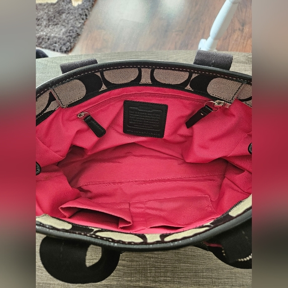 COACH AUTHENTIC BAG F14878 DAISY SIGNATURE CANVAS LEATHER TRIM B PREOWNED - Picture 11 of 15